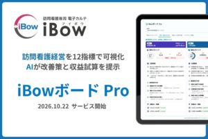 【AIで訪問看護の経営支援】電子カルテiBowの日々の記録を経営改善策へ、「iBowボード Pro」提供開始