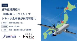 トキエア、遅延・欠航時の食事券対象に回転寿しトリトン2店舗を追加へ