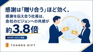 感謝を伝え合う社員はビジョン共感が約3.8倍 Take Action調査