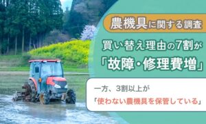 農機具の買い替えは故障や修理費増が7割、手放せない理由はまだ使えるからが最多