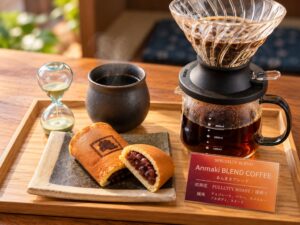 お亀堂があん巻きのためのコーヒーを開発 藤沢店で体験型セットを提供へ