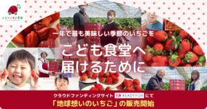 mino-lio、脱炭素いちごを群馬のこども食堂へ届けるクラファンを開始へ