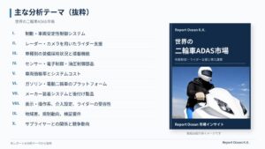 Report Ocean、世界の二輪車ADAS市場レポートの主な分析結果を公開