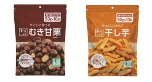 コメリがオーガニック大容量むき甘栗と干し芋を発売 各500gで898円