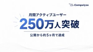 Compalyzeの月間アクティブユーザー数が当社計測で250万人を突破
