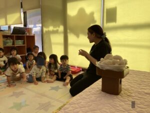 たばた絆保育園が十五夜にちなんだお月見の会を開催 2歳児による団子作りも