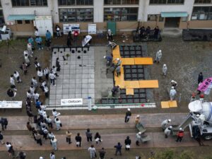PUMPMAN、日大工学部で舗装技術Dotcon+の施工見学会を開催