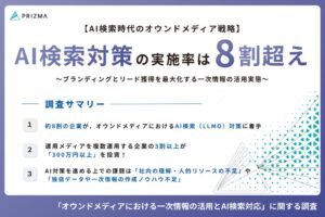 オウンドメディアのAI検索対策は約8割が実施、PRIZMAの実態調査