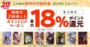 漫画全巻ドットコム、電子書籍最大18％還元のクーポン配布を10月28日より実施へ
