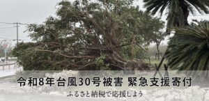 さとふる 令和8年台風30号被害 緊急支援寄付サイトを開設 石垣市の寄付受け付け