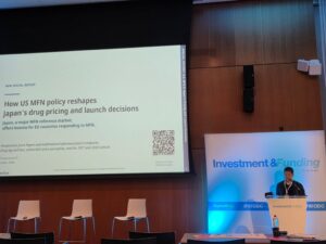 e-Projection、欧州国際会議で米国MFN政策が日本の薬価に与える影響を講演