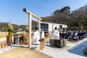 大阪メモリアルパーク販売ら、竹田式古墳墓で神仏習合の秋季御霊祭を斎行
