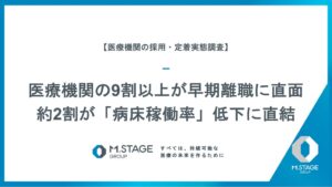 医療機関の9割以上で早期離職　定着投資は約1割　エムステージグループ調査