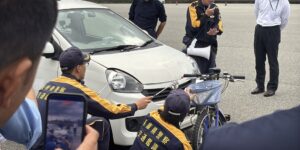 はなまるのソコカラ、兵庫県警察の交通鑑識教養に実験用車両を提供
