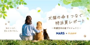 朝日新聞社のsippoとマース ジャパン リミテッドが保護団体を取材へ