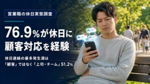 営業職の76.9%が休日対応を経験　発生源は上司連絡が最多　9E調査