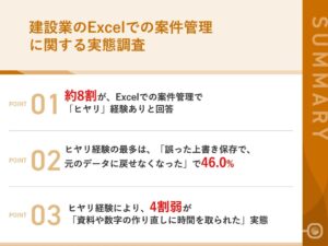 建設会社のExcel案件管理で約8割にヒヤリ経験 Archi Village調査