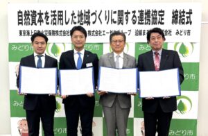 みどり市や沿線まるごとなど4者、自然資本を活用した地域づくり連携協定を締結
