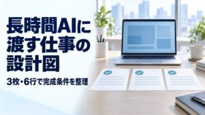 コミクス、長時間AIに仕事を任せる設計図を解説した全10ページのミニ教材を制作